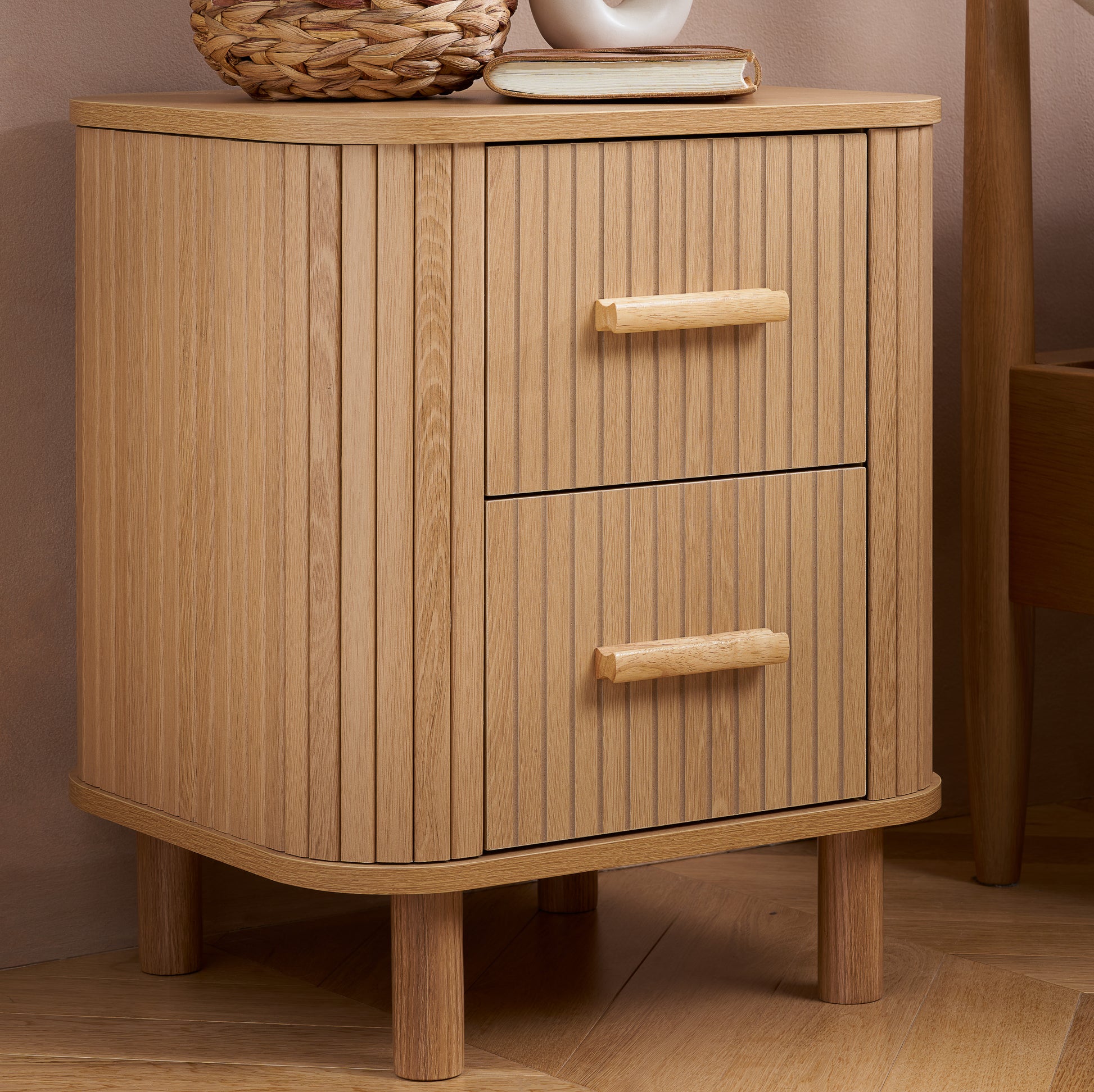 #Colour:Oak Size:2 Drawer