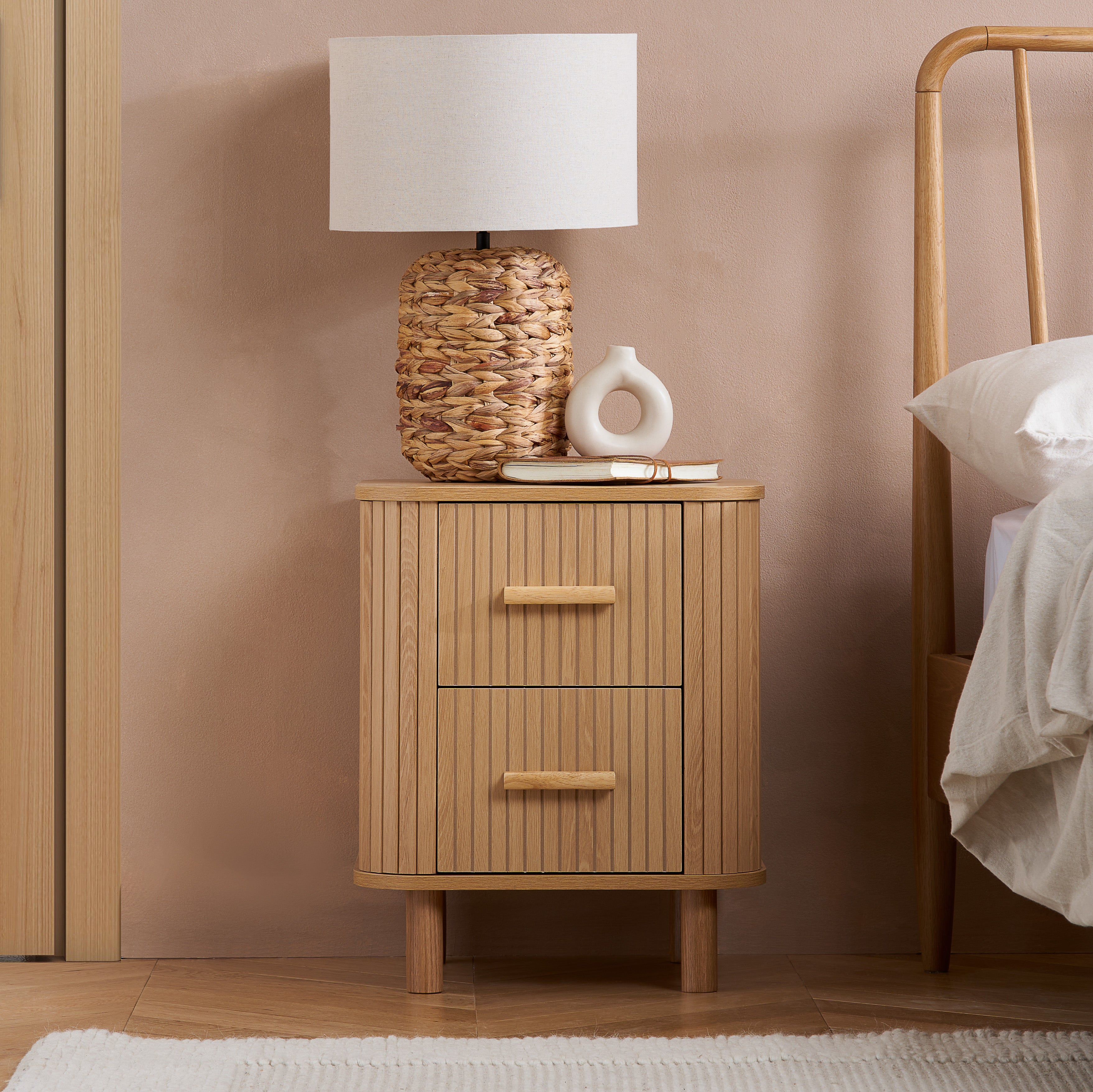 #Colour:Oak Size:2 Drawer
