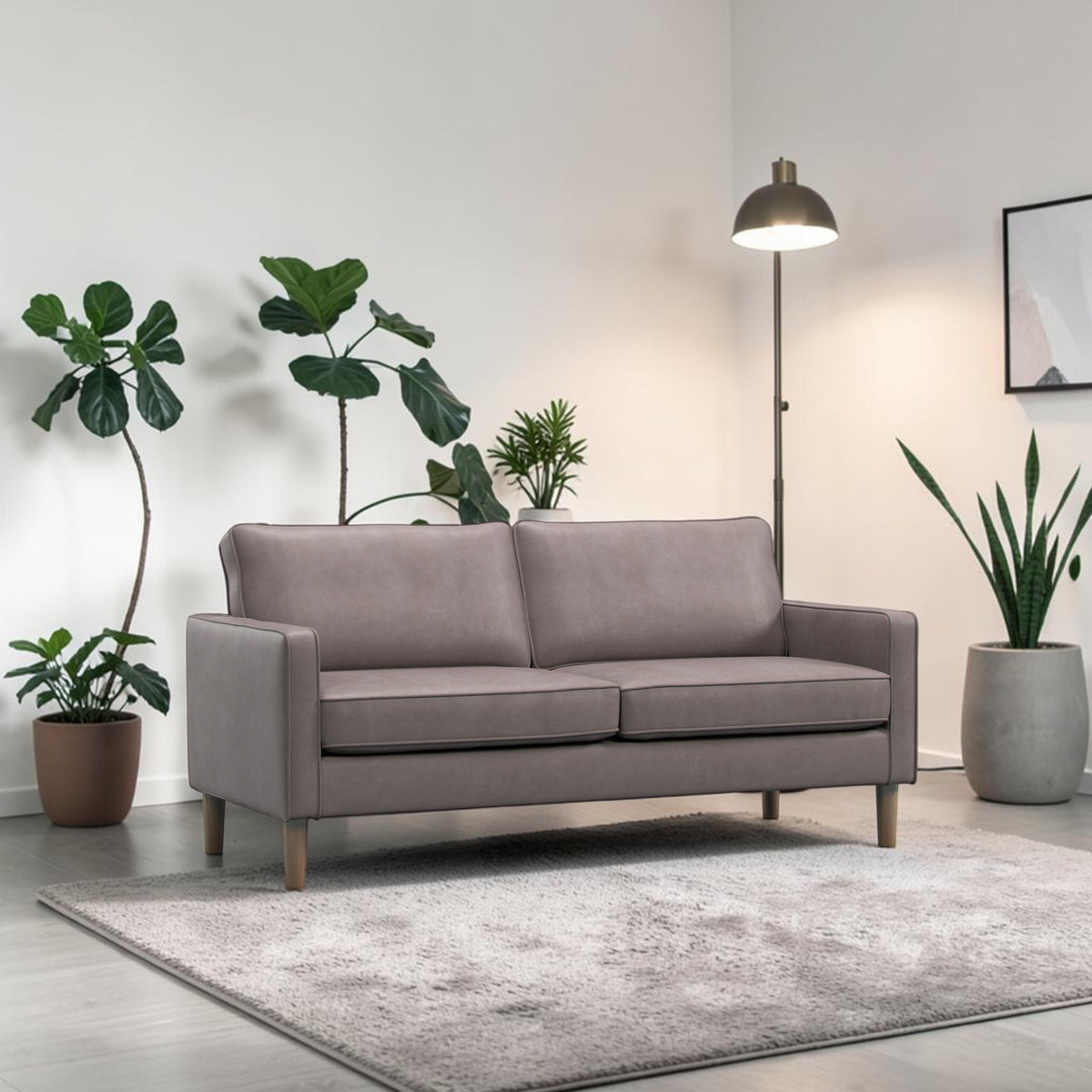 #Colour: Grey Faux Leather
