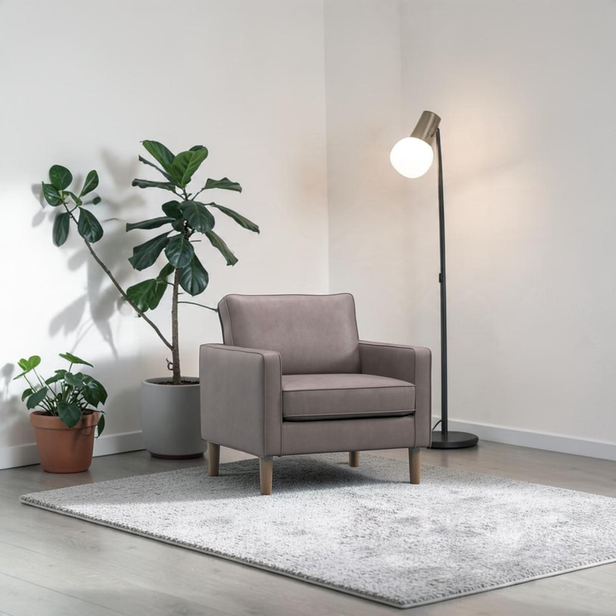 #Colour: Grey Faux Leather