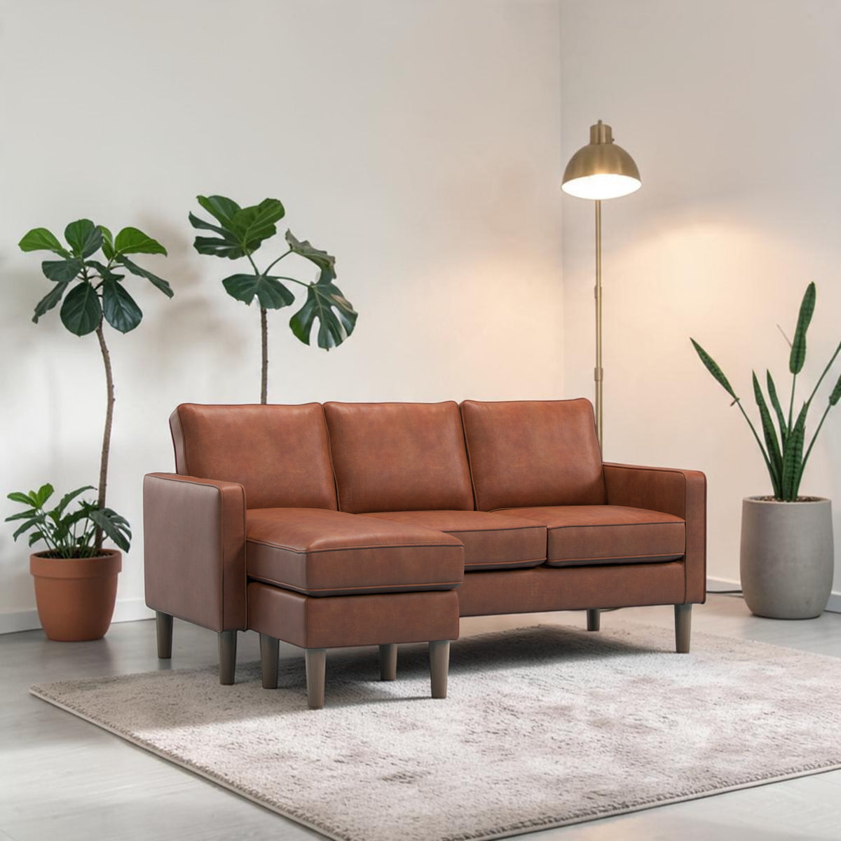 #Colour: Brown Faux Leather