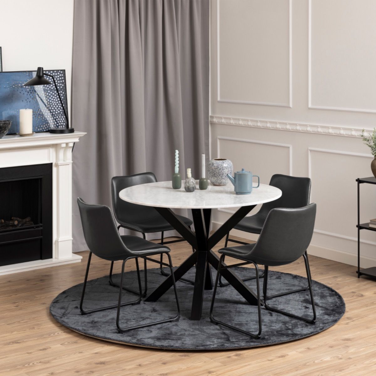 #Colour:Black Faux Leather