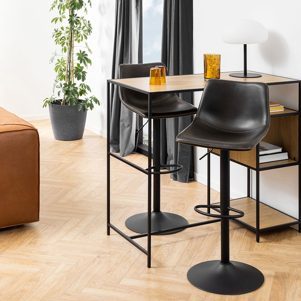 #Colour:Black Faux Leather