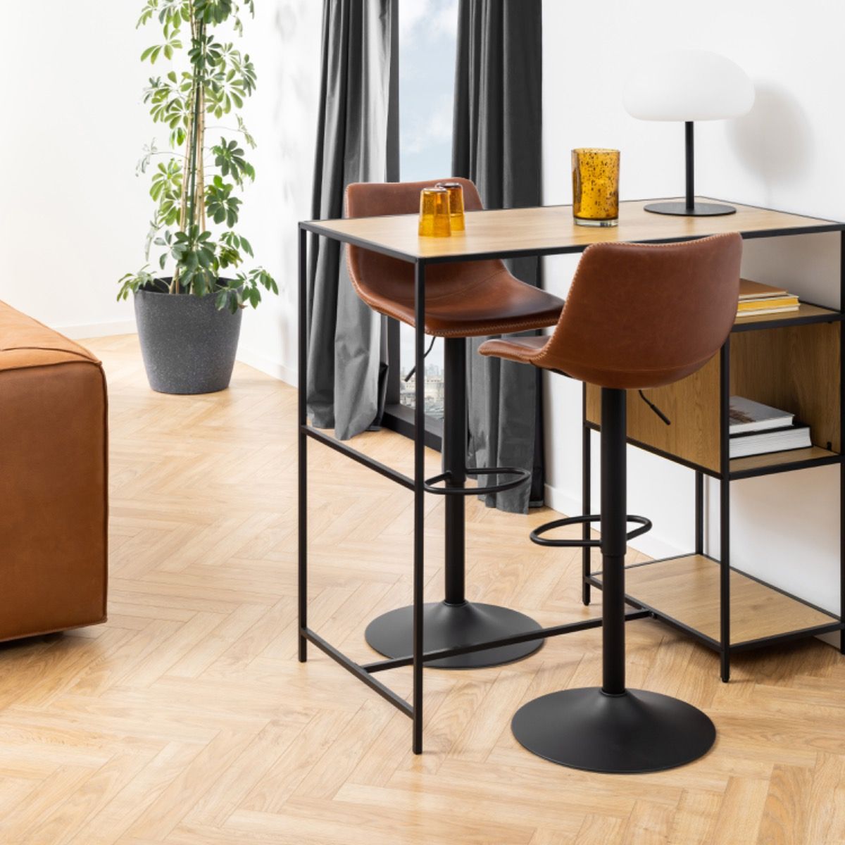 #Colour:Brown Faux Leather