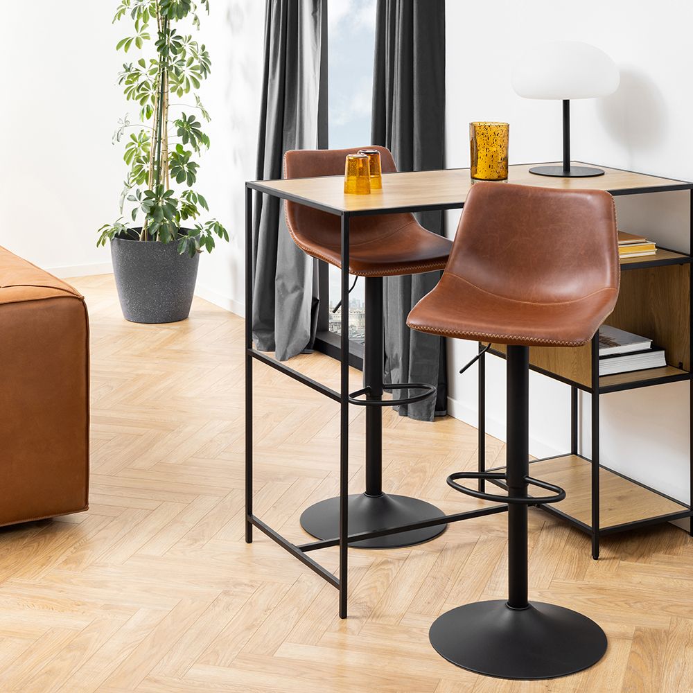 #Colour:Brown Faux Leather