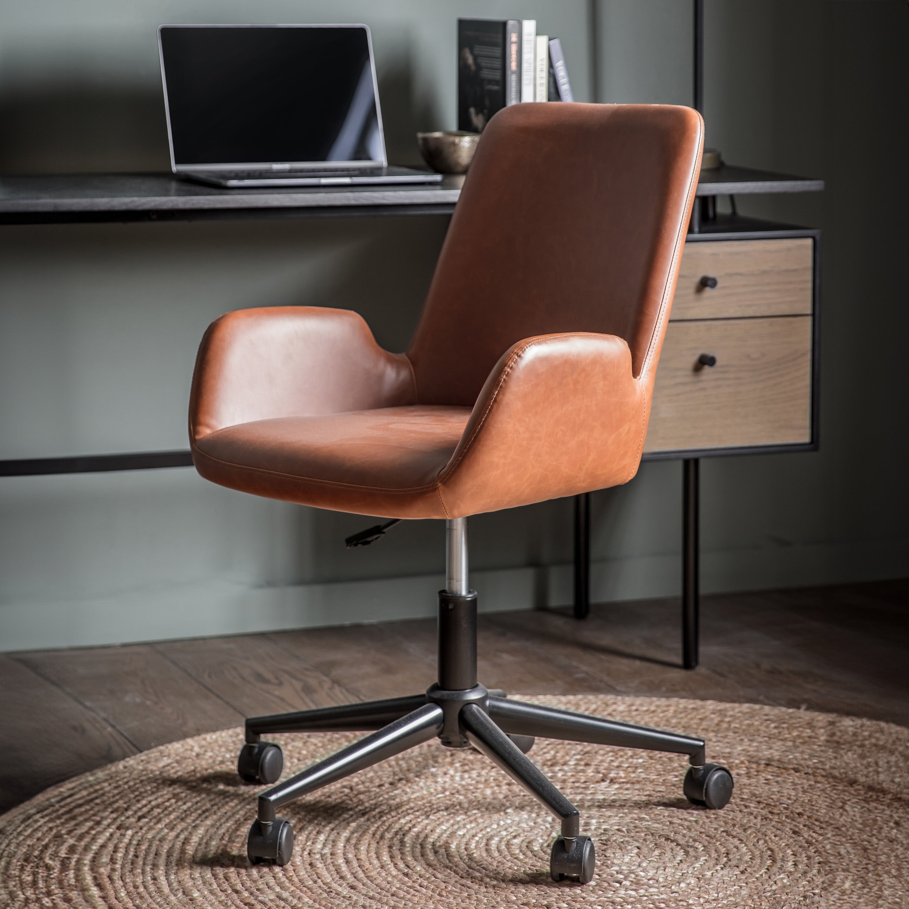 #Colour:Brown Faux Leather