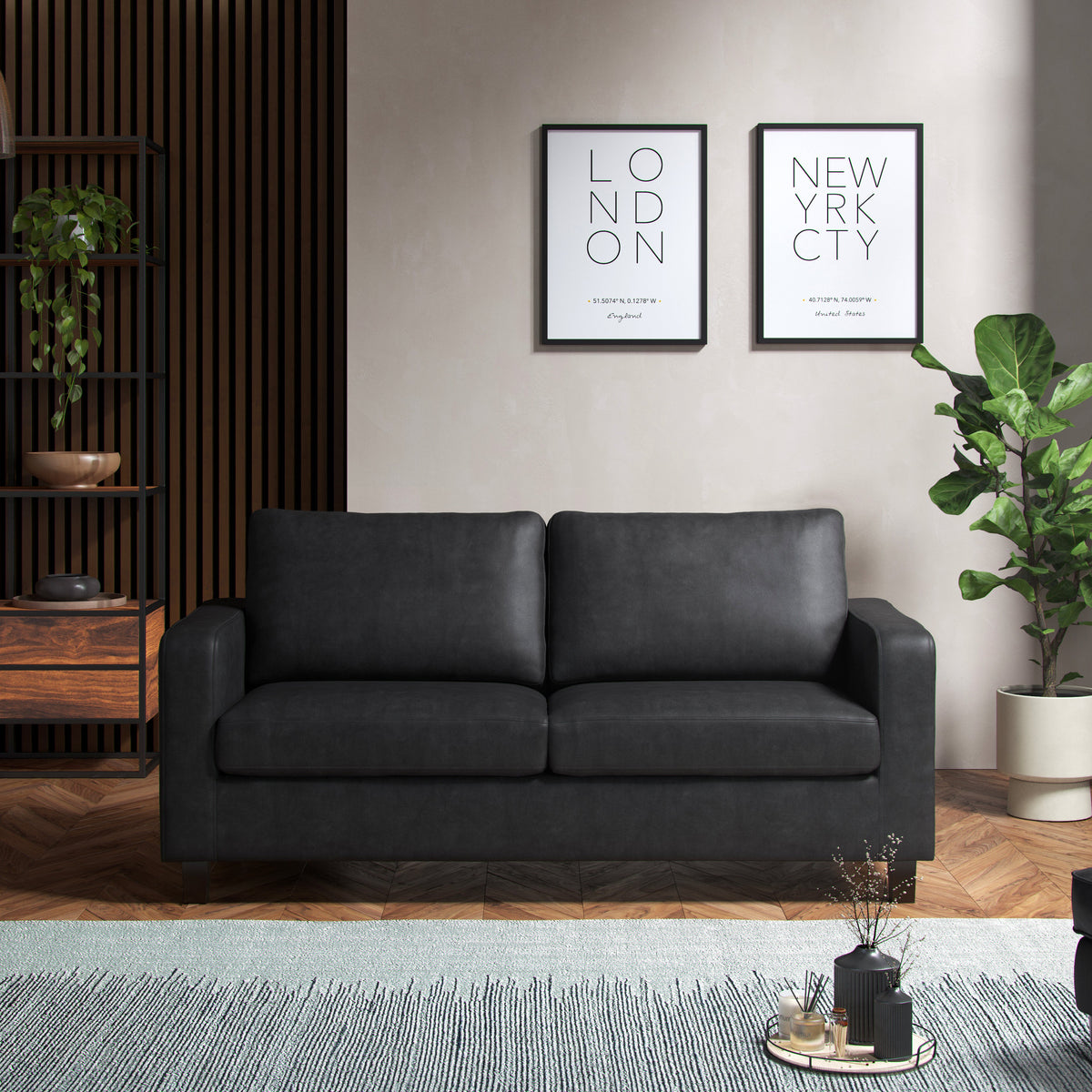 #Colour: Black Faux Leather