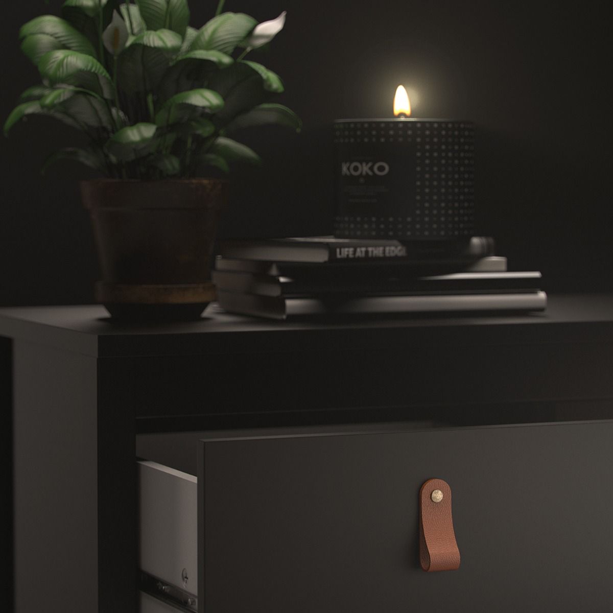 #Colour:Black Size:2 Drawer