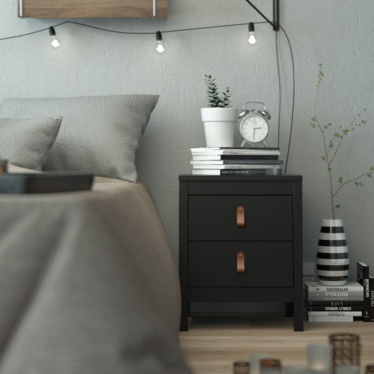 #Colour:Black Size:2 Drawer