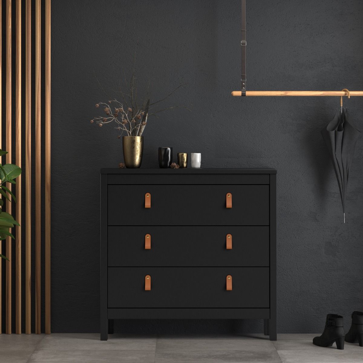 #Colour:Black Size:3 Drawer
