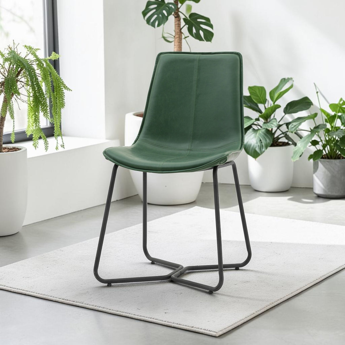 #Colour: Green Faux Leather
