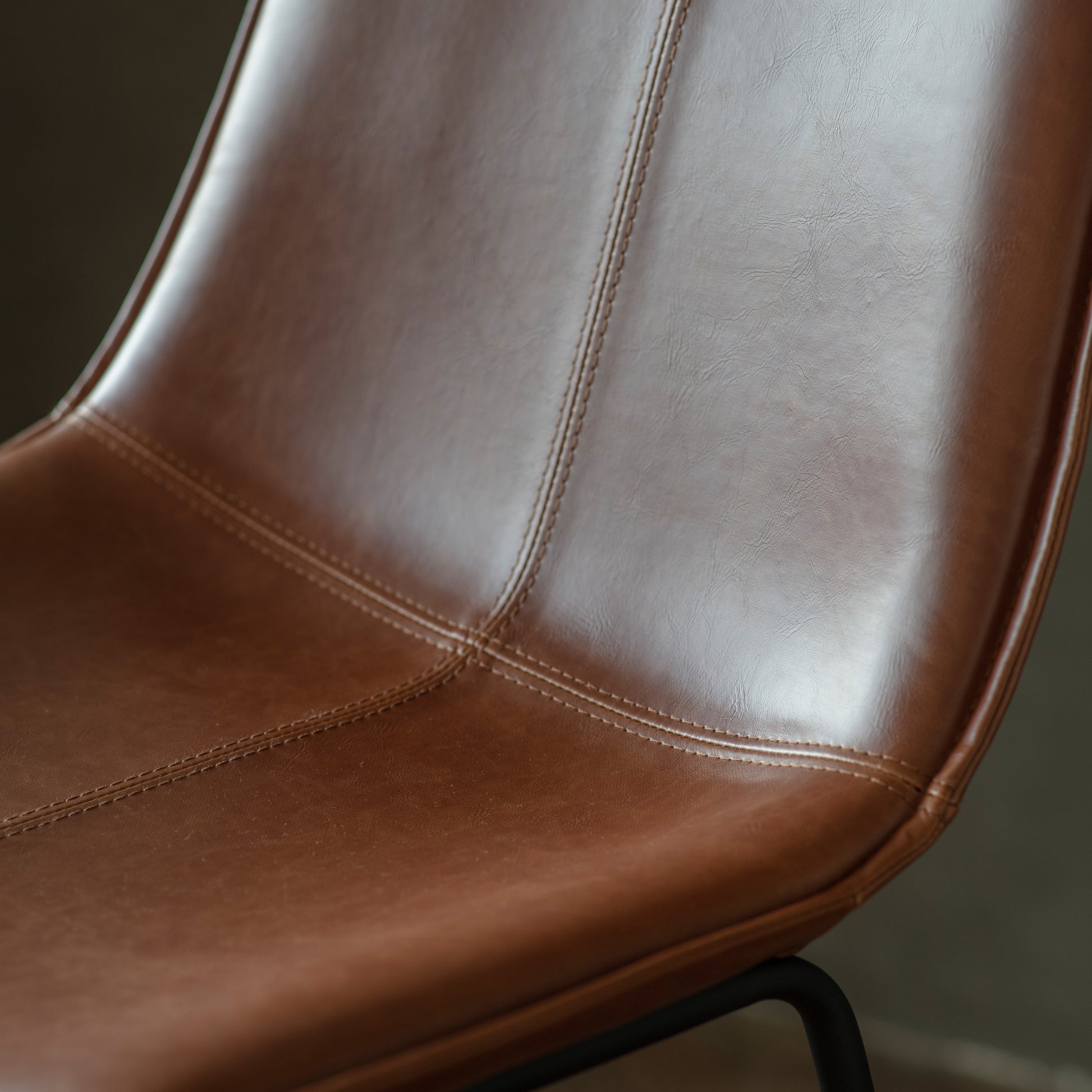 #Colour:Brown Faux Leather