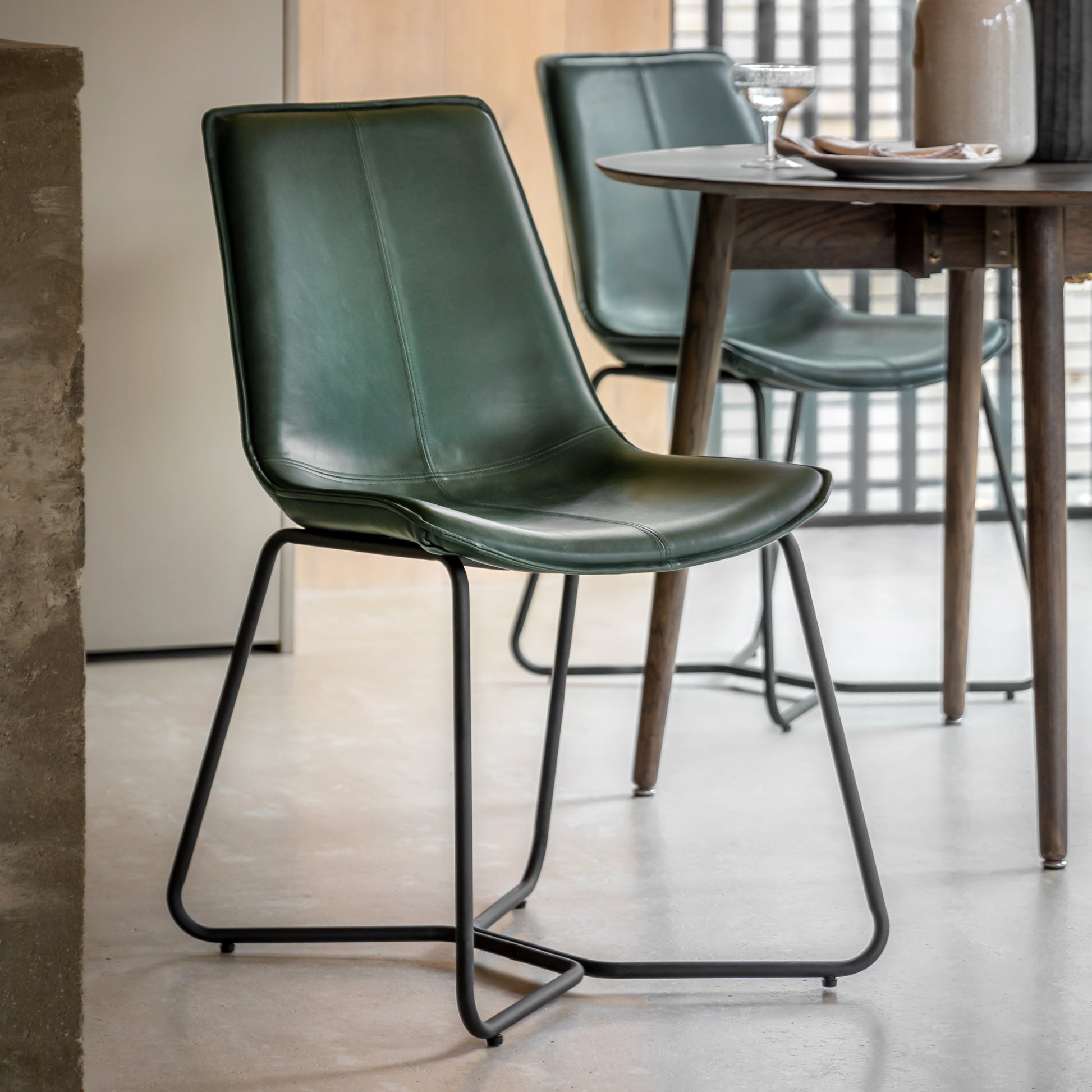 #Colour:Green Faux Leather