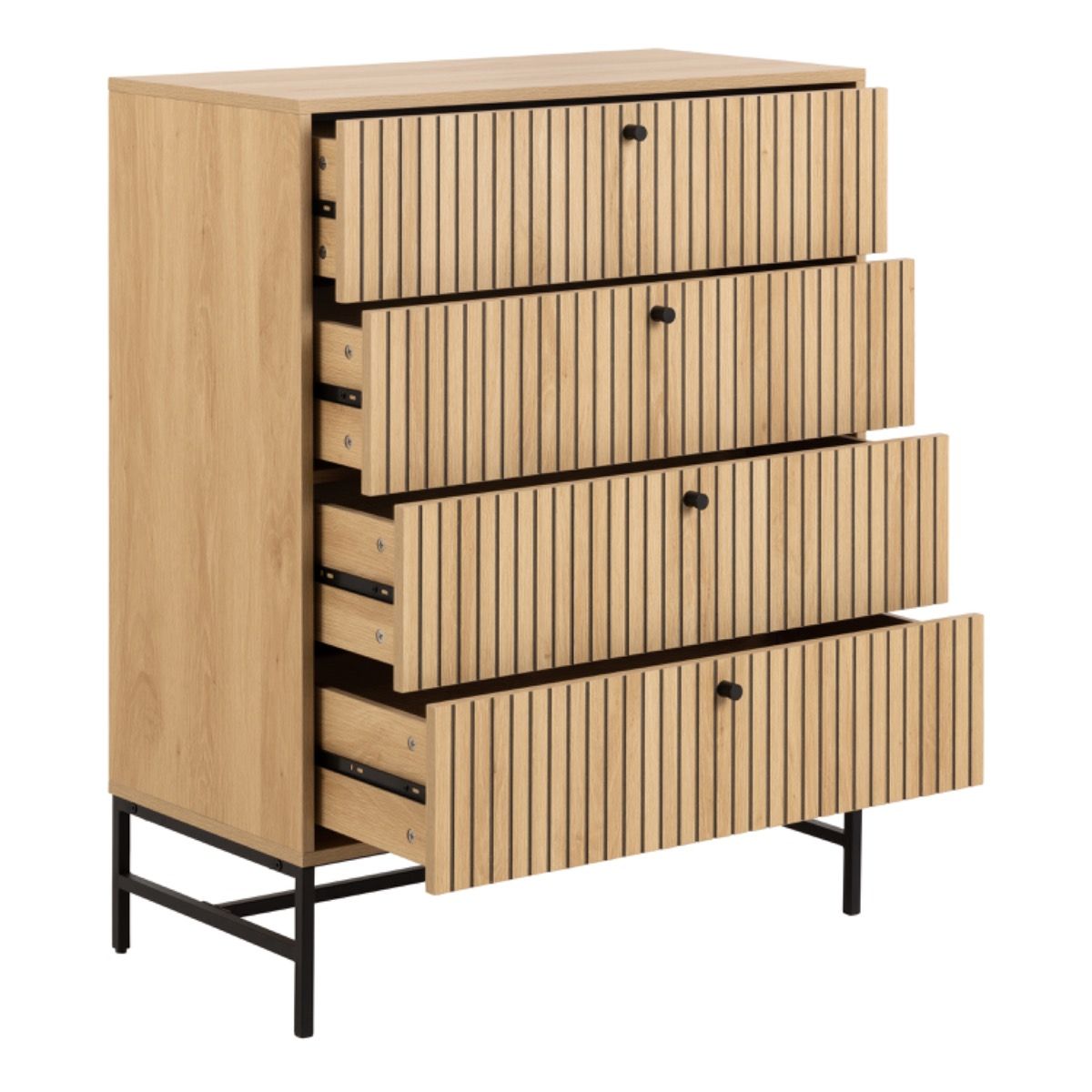 #Colour:Oak Size:4 Drawer