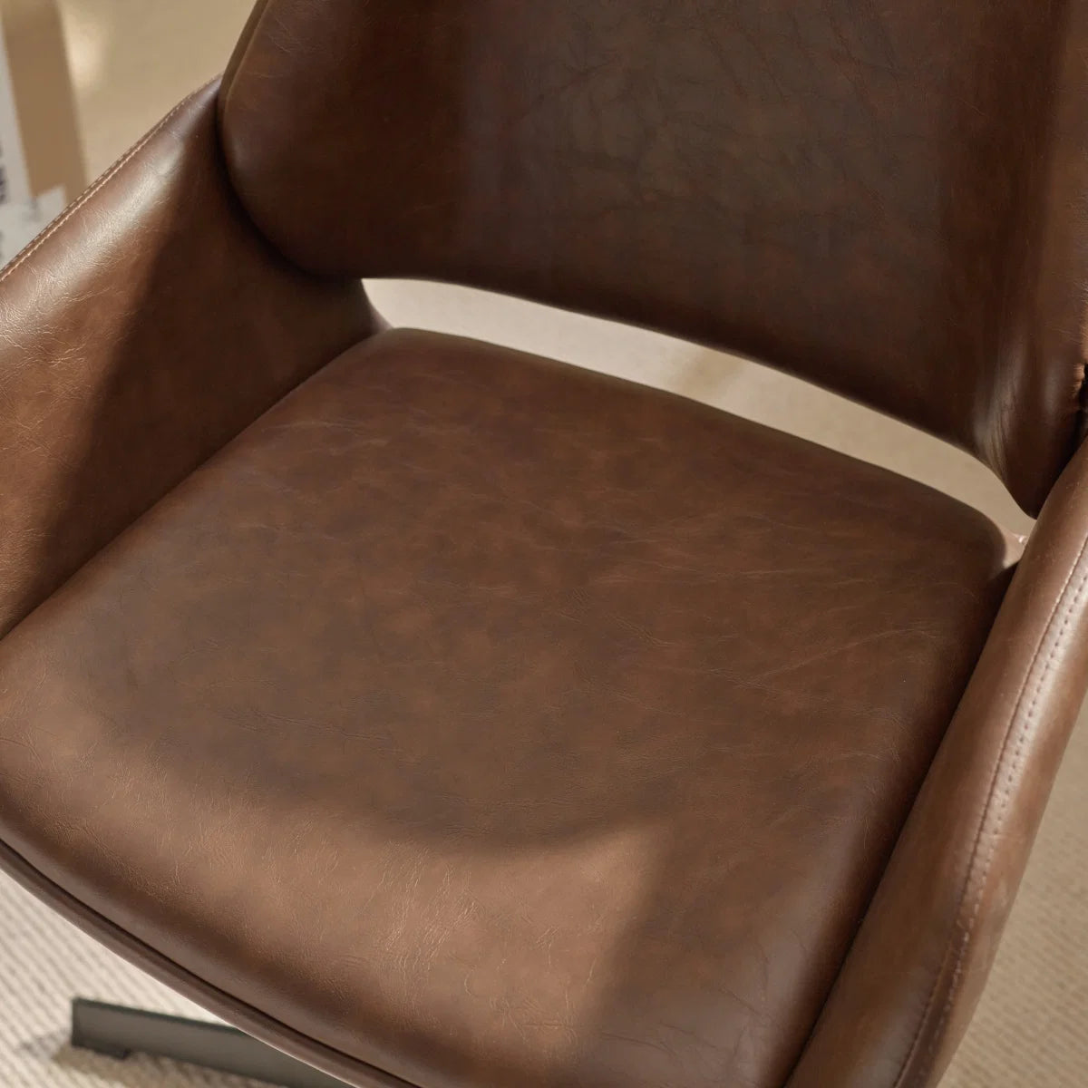 #Colour:Brown Faux Leather