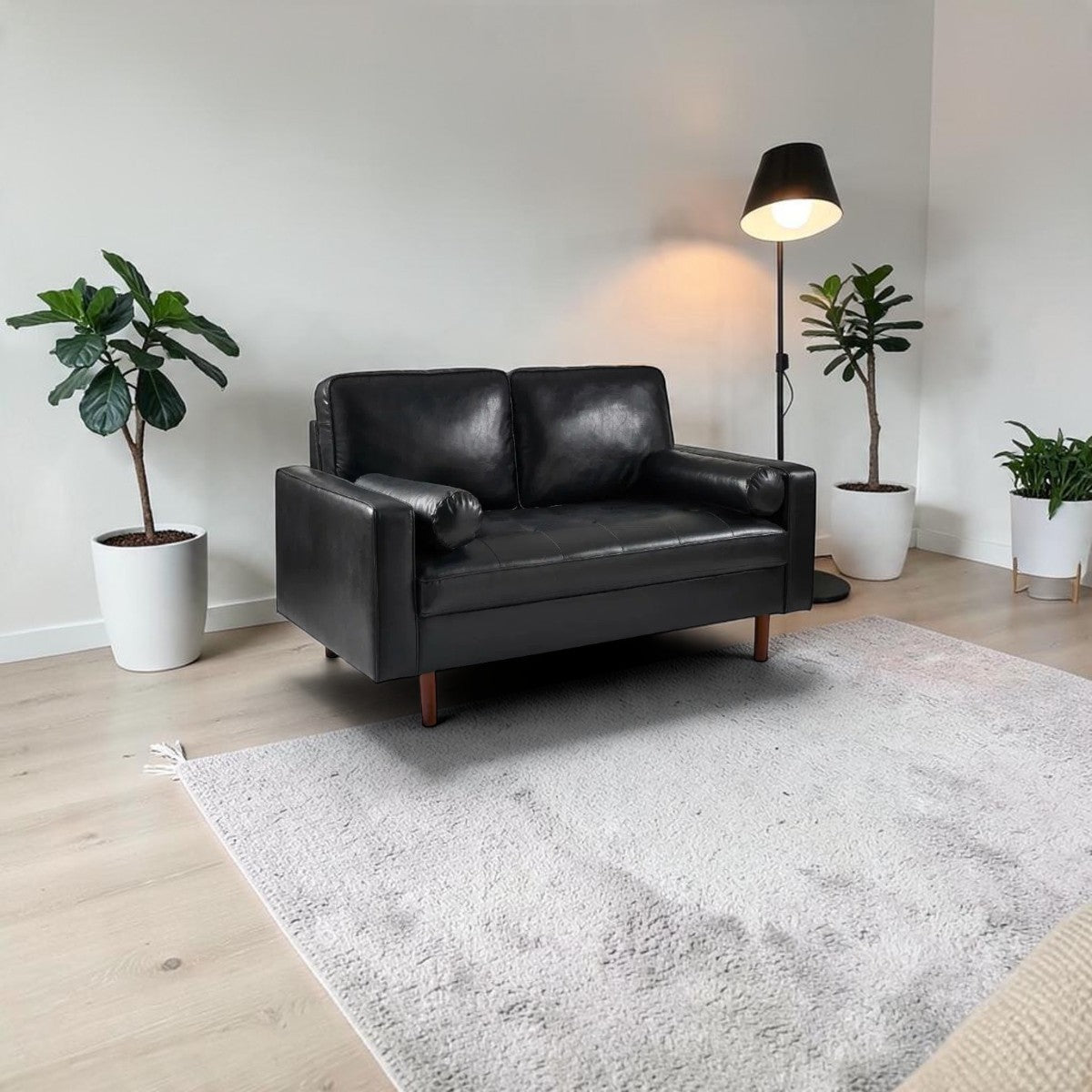 #Colour: Black Faux Leather