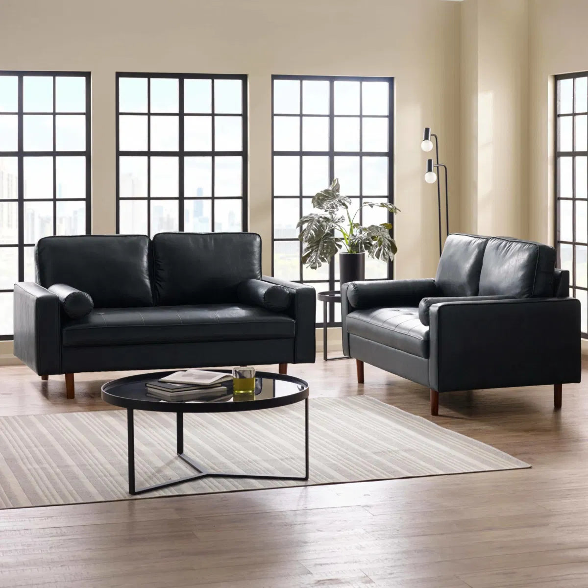 #Colour:Black Faux Leather