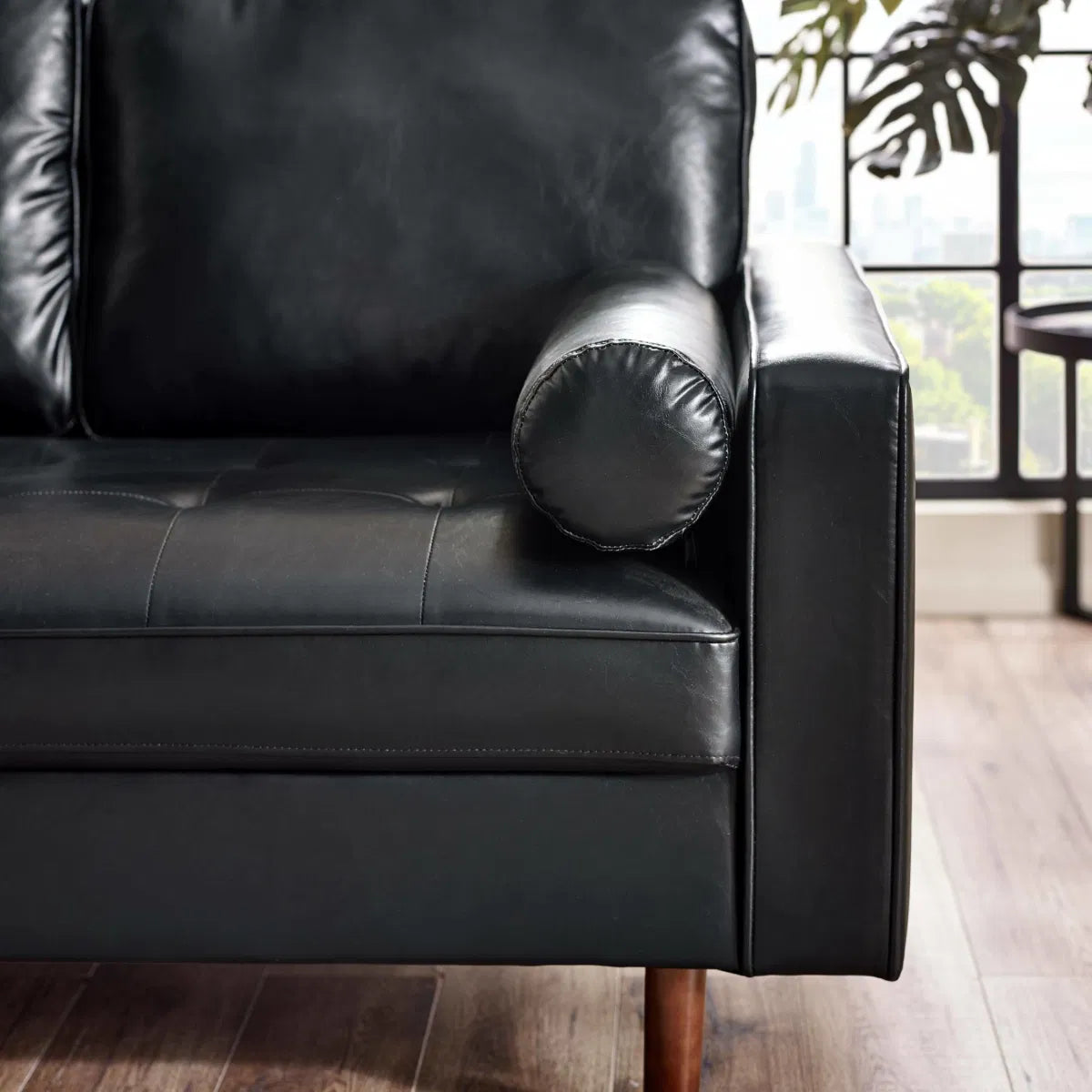#Colour:Black Faux Leather