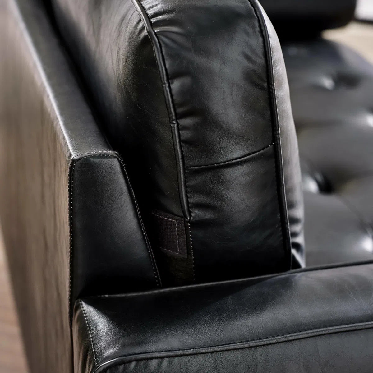 #Colour:Black Faux Leather