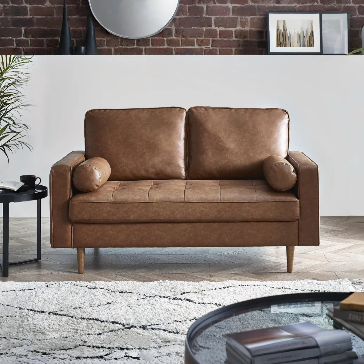 #Colour:Brown Faux Leather