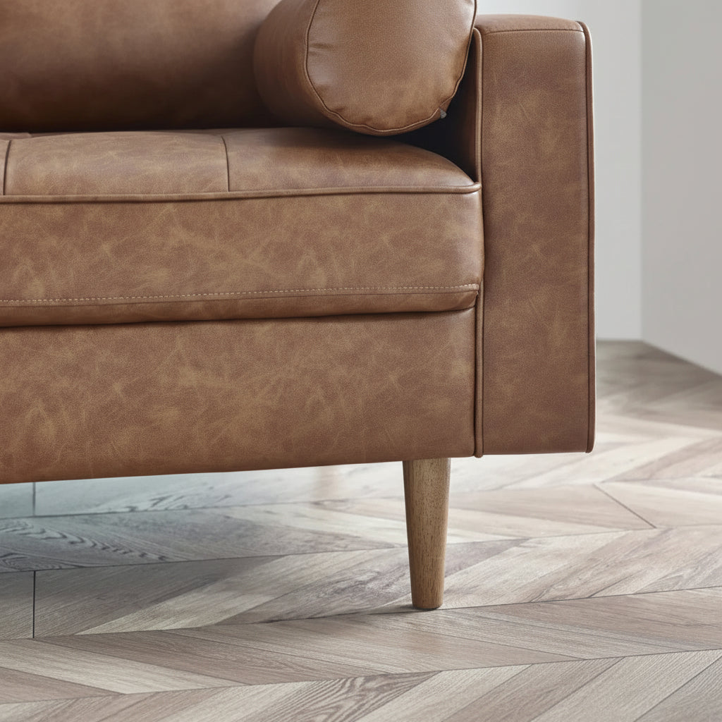 #Colour:Brown Faux Leather