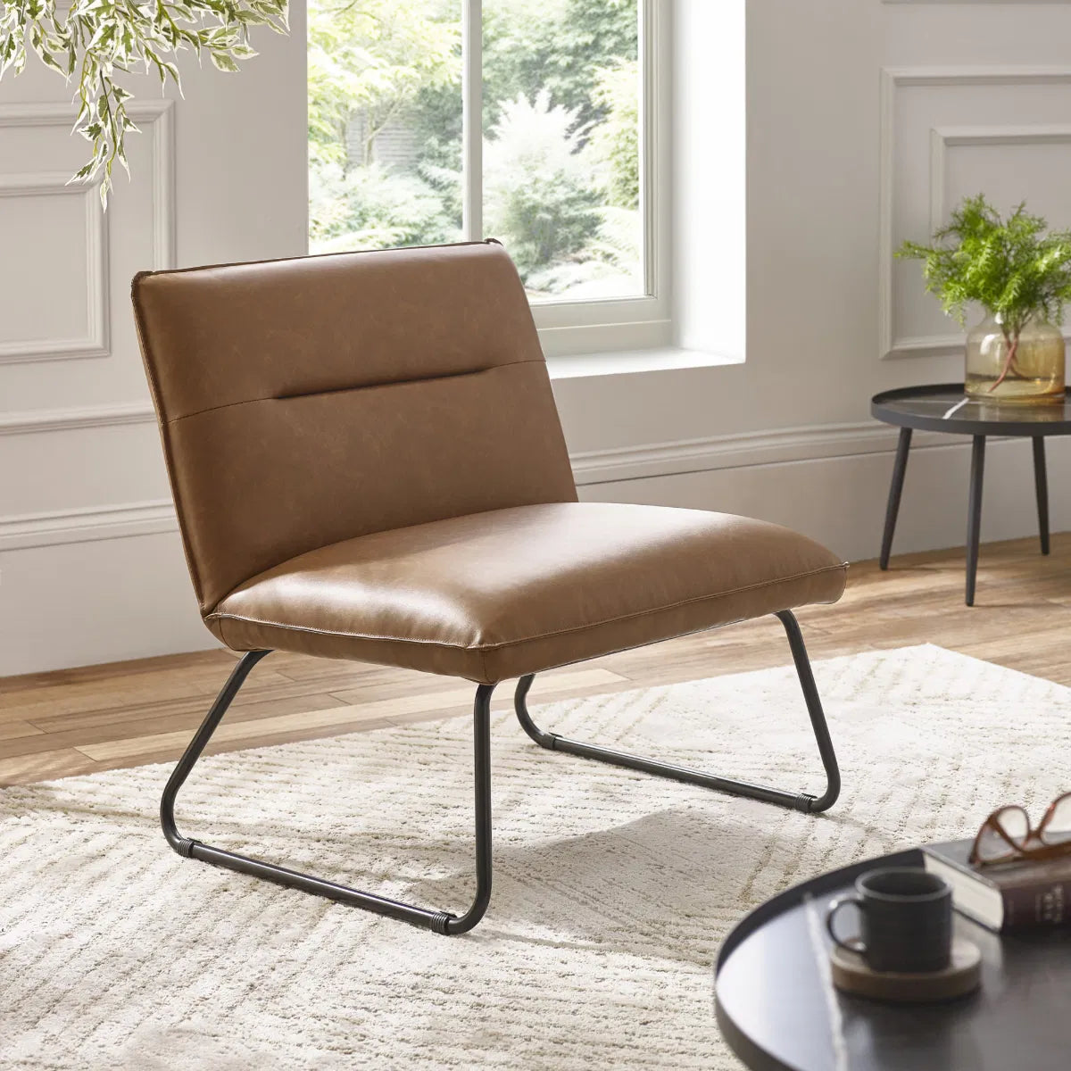 #Colour:Brown Faux Leather