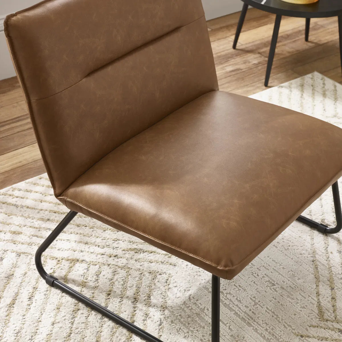#Colour:Brown Faux Leather
