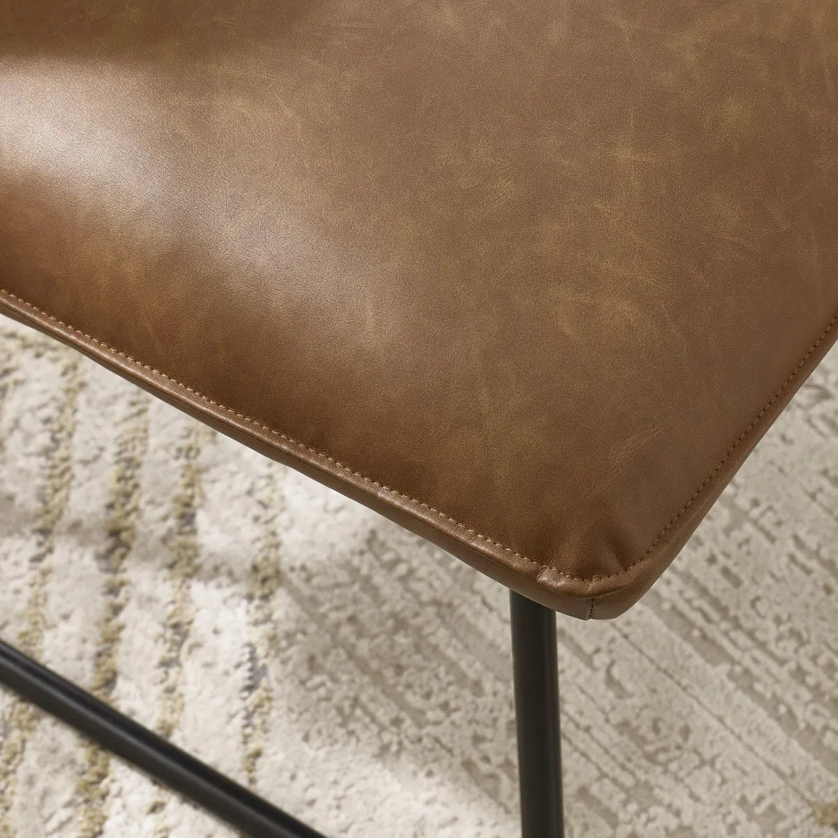 #Colour:Brown Faux Leather